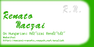 renato maczai business card